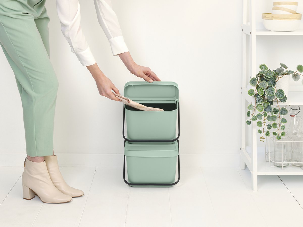 Brabantia Sort & Go Prullenbak Stapelbaar 20 l Jade Green