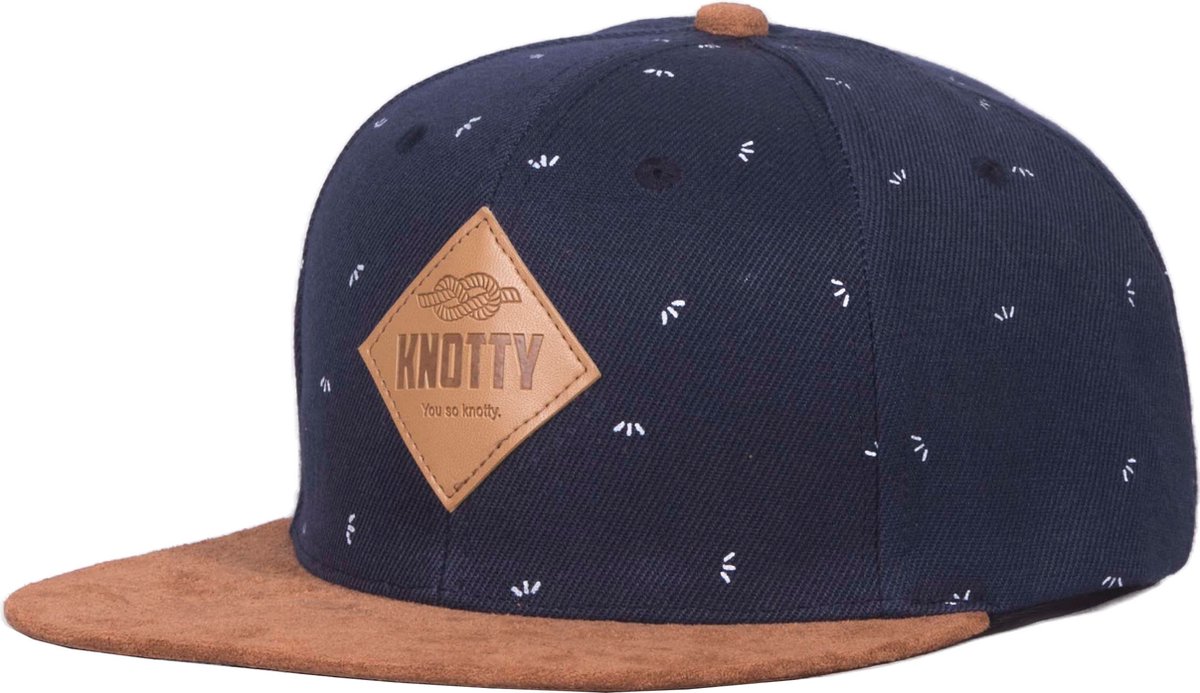 Knotty - Snapback Cap Navy / Brown Suede