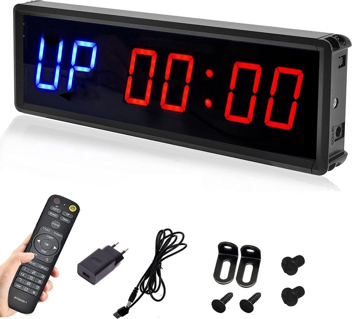 Fitness & Sport Interval Timer Klok Gym Timer 1.5" LED Met Afstandsbediening bol