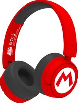 Super Mario M Logo - Casque sans fil pour junior - Limiteur de volume - Microphone - Pliable - Longue durée de lecture