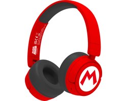 Super Mario - Mario logo - draadloze kinderkoptelefoon - volumebegrenzing - lange batterijduur - microfoon - opvouwbaar - bluetooth