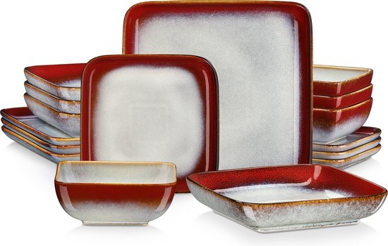 Homikit servies set 6 personen, 18-delig stoneware servies met