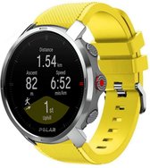 Strap-it Twill silicone horlogeband - geschikt voor Polar Vantage M / M2 / Grit X / Grit X Pro - geel