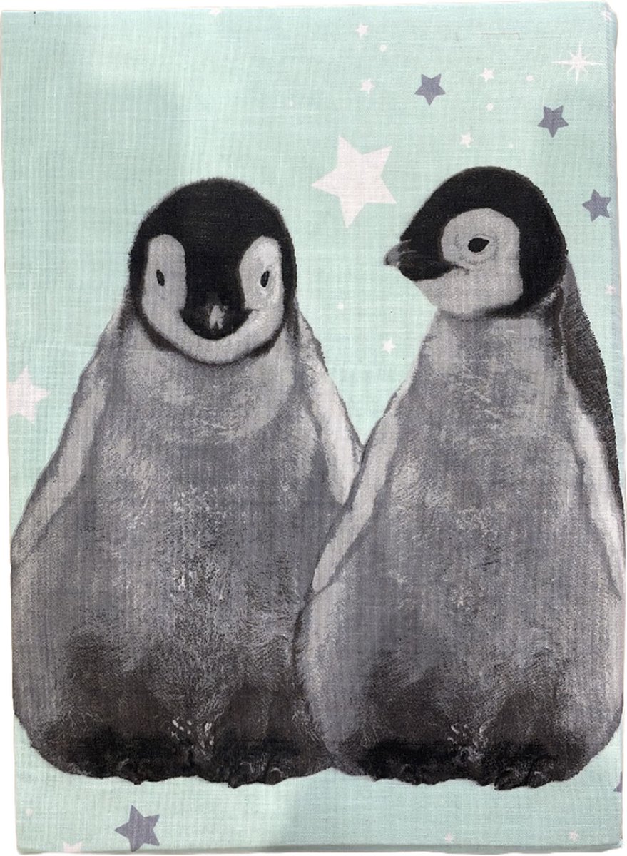Pinguins dekbedovertrek - 2 persoons - mint groen