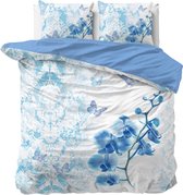 Sleeptime Dream Orchid Dekbedovertrek - 240x200/260 + 2 kussenslopen 60x70 - Turquoise - Lits-Jumeaux