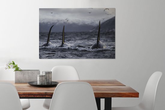 Tableau sur toile Trois Orques - 90x60 cm - Décoration murale
