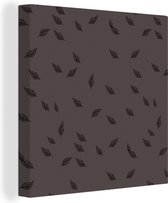 Motifs Peinture sur Toile - Feuille - Marron - 50x50 cm - Décoration murale