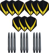 3 sets (9 stuks) Super Sterke – Geel - Vista-X – dart flights – inclusief 3 sets (9 stuks) - medium - dart shafts