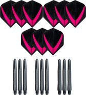 3 sets (9 stuks) Super Sterke – Roze - Vista-X – dart flights – inclusief 3 sets (9 stuks) - medium - dart shafts