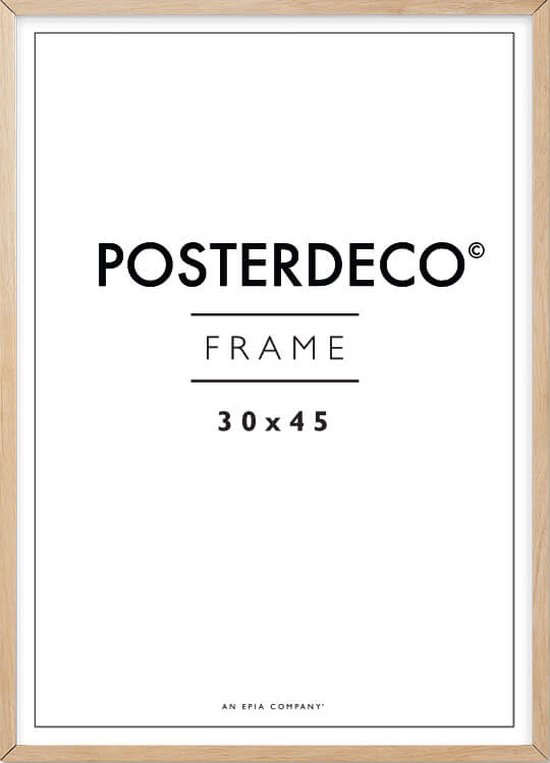 Fotolijst - Posterdeco - Premium Hout - Fotomaat 30x45 cm - Posterlijst - Fotolijstje - Eik