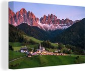 Canvas Schilderij Dolomieten - Italië - Berg - 120x80 cm - Wanddecoratie
