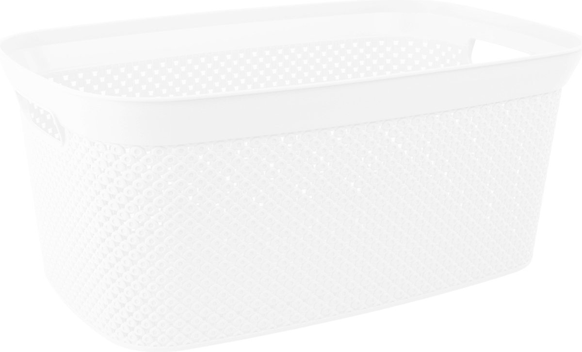 Goedkoopste Storage Solutions Wasmand van rotan gevlochten - wit - kunststof - 35 liter - 35 x 53 x 23 cm