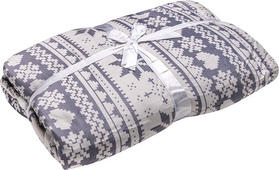 Fleece Deken met Mouwen - Hoodie Deken - Hoodie Blanket - Huggle Hoodie - Snuggle Hoodie - Dekens - Plaid met Mouwen - TV Deken - Wit met Grijs - Dames en Heren - Volwassenen - 180x130 cm - Noodpakket - Kerstcadeau - Snuggie Moment