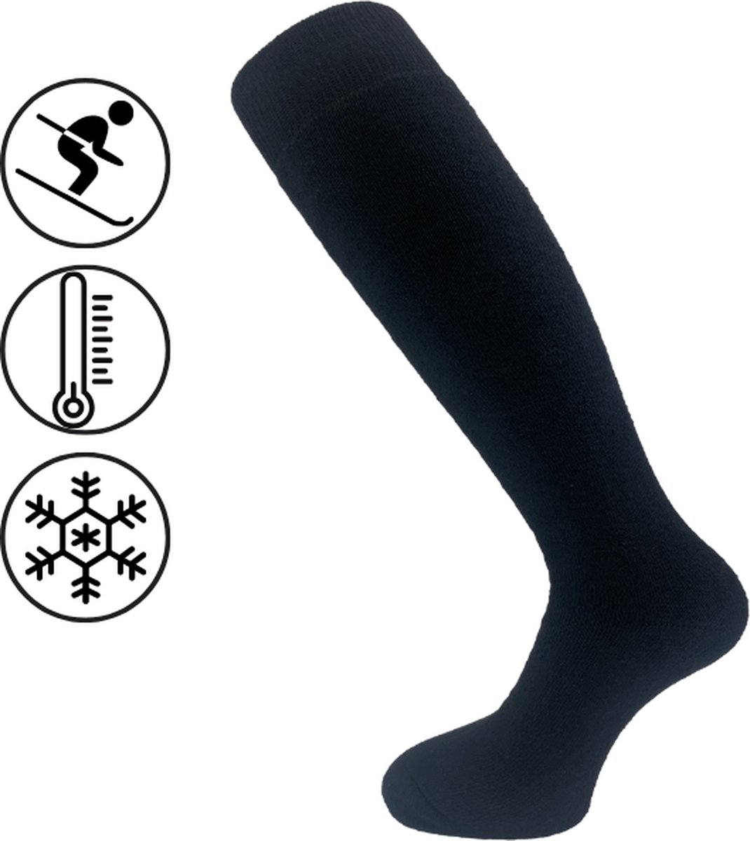 4 paar Thermo Kniekousen SQOTTON Zwart Maat 3538