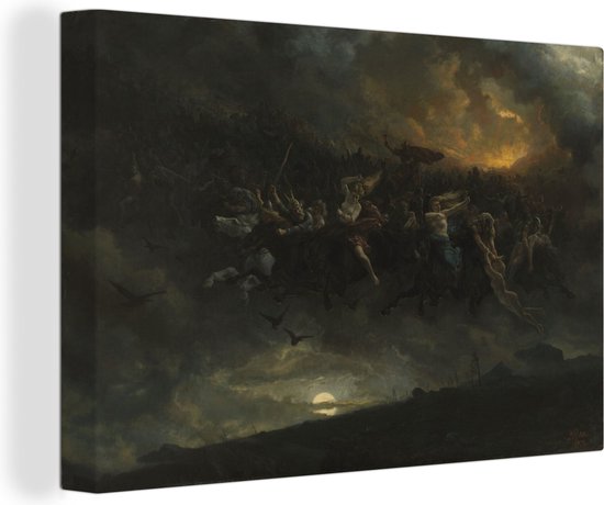 Tableau sur Toile La Chasse Sauvage d'Odin - Peinture de Peter Nicolai Arbo  - 120x80