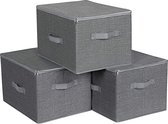Boîte de Opbergbox - Boîte de rangement - Boîte de rangement avec couvercle - Boîtes de rangement - 40 x 25 x 30 - Wit