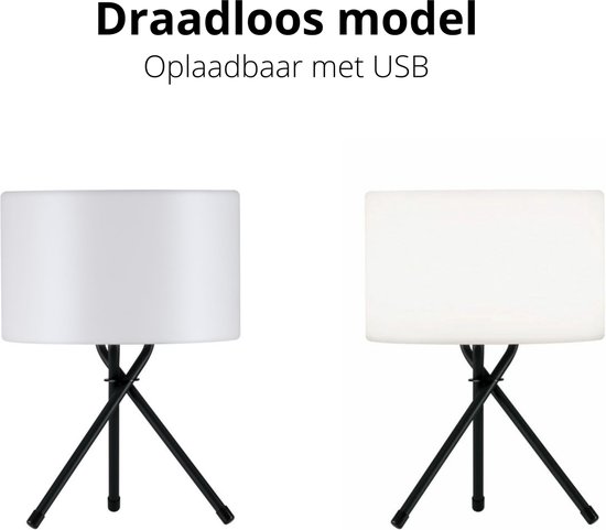Designer LED Staande lampen - Oplaadbaar & Draadloos - binnen en buiten - Duopack - Wit - Merkloos
