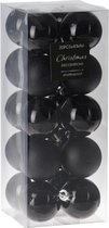 20x petites boules de Noël en plastique noir 4 cm - brillant/mat/paillettes - Décorations de Noël