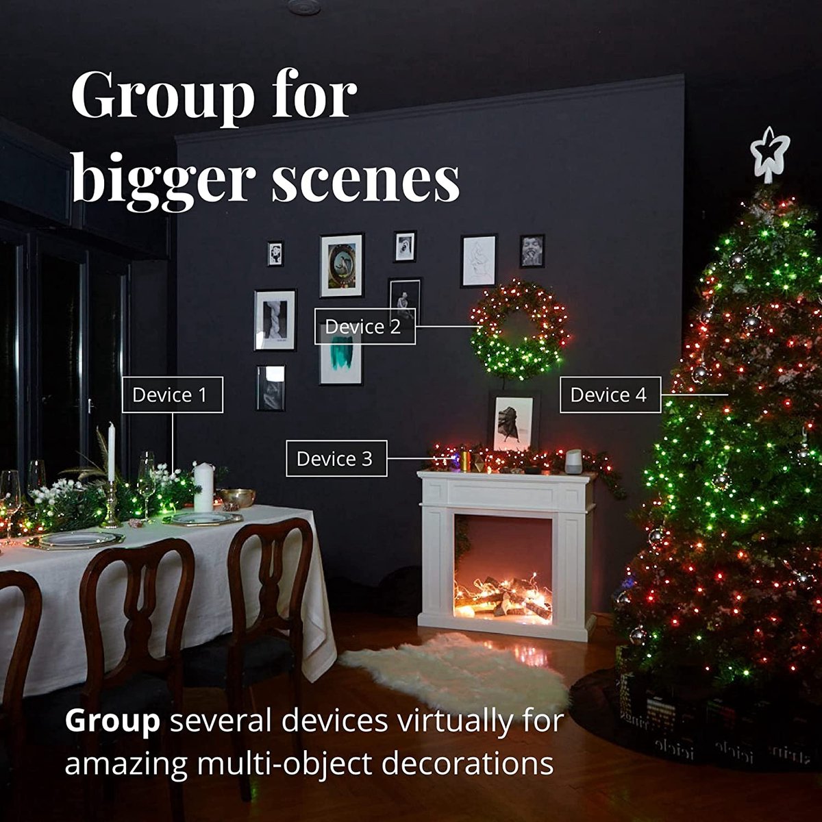Twinkly Strings Lichtsnoer - 48M - LED Verlichting - RGB & Warm Licht - Dimbaar - Binnen & Buiten - Bluetooth Wifi - Werkt met Homekit, Homey, Google Home, Razer Chroma - Zwart – foto 2
