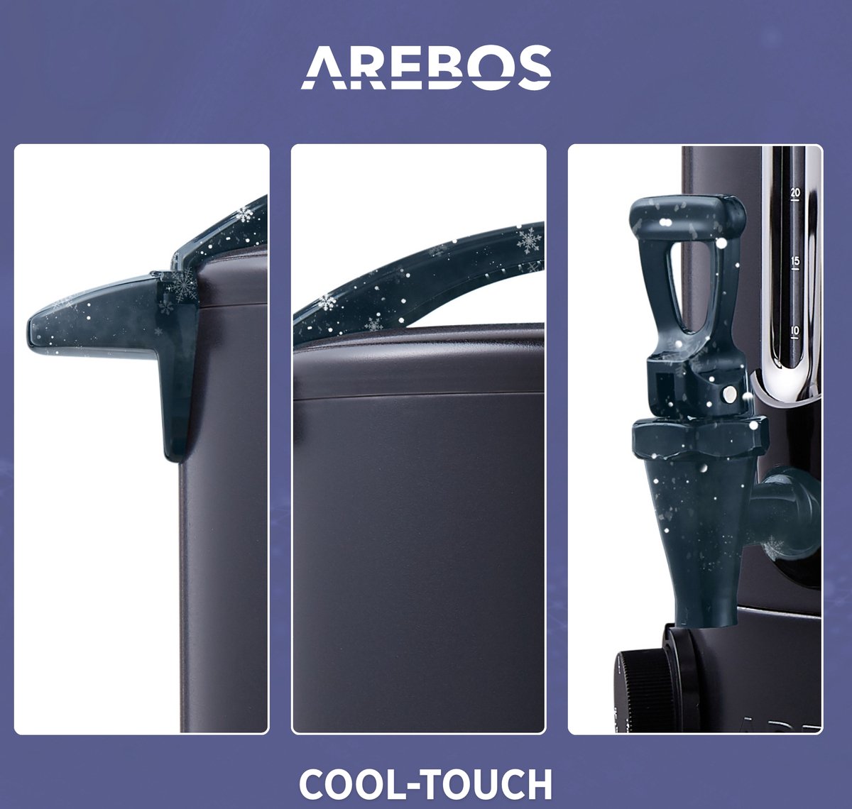 Arebos Catering Koker 8,8 L | roestvrij Staal Warmwaterdispenser 950W | Heetwaterkoker | Theekoker met traploze temperatuurregelaar 30-110 °C |Thee Koffie Glühwein Ketel | Waterkoker | Glühweinfornuis