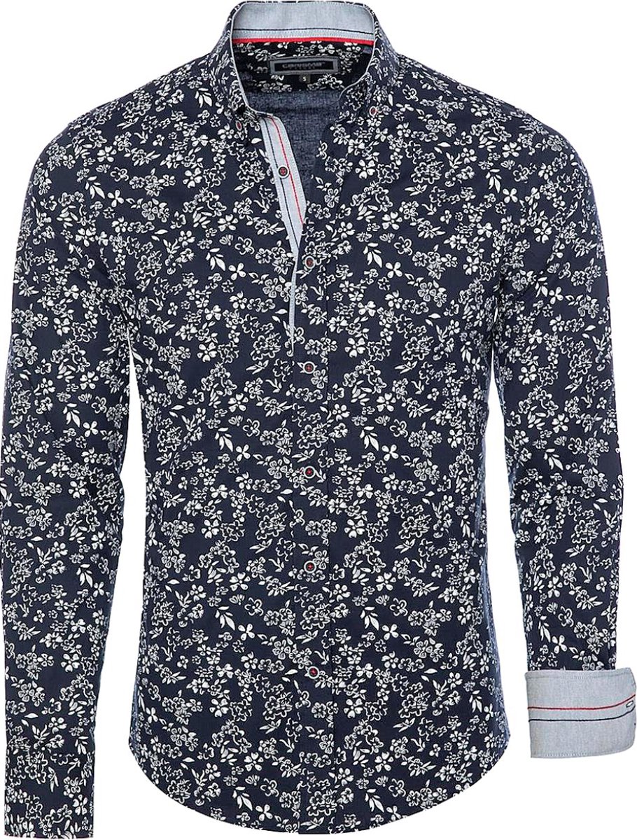 Carisma Overhemd Lange Mouw Met Bloemenprint Blauw 8553 - 4XL