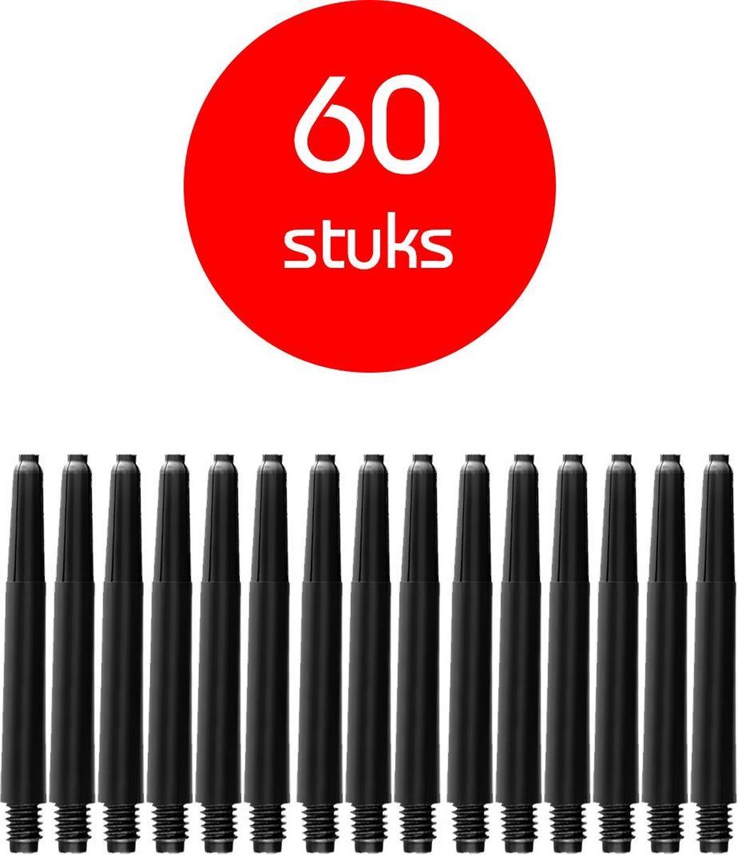 Darts Set - dart shafts - 20 sets (60 stuks) - Inbetween - zwart - darts shafts