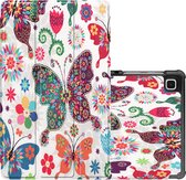 Hoesje Geschikt voor Samsung Galaxy Tab S6 Lite Hoesje Case Hard Cover Hoes Book Case - Vlinders.