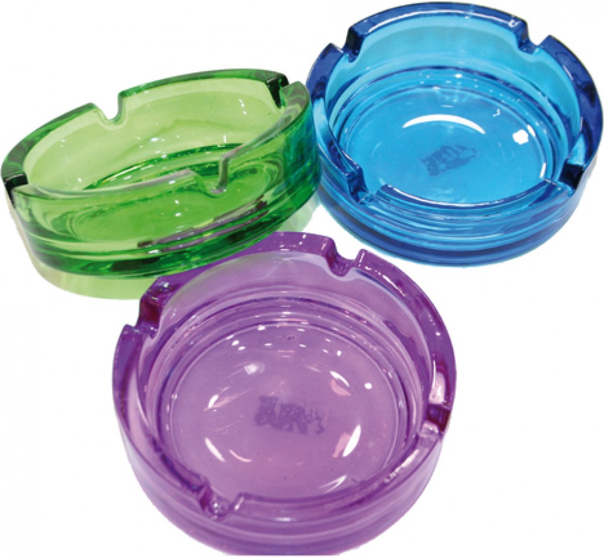 Cendrier En Verre Multicolore La Plume Dorée - Dimensions 10,6 X 3,5 X 10,6 Cm - Design Original Et Pratique - 10