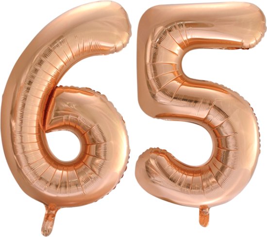 Folieballon 65 jaar Rose Goud 66cm