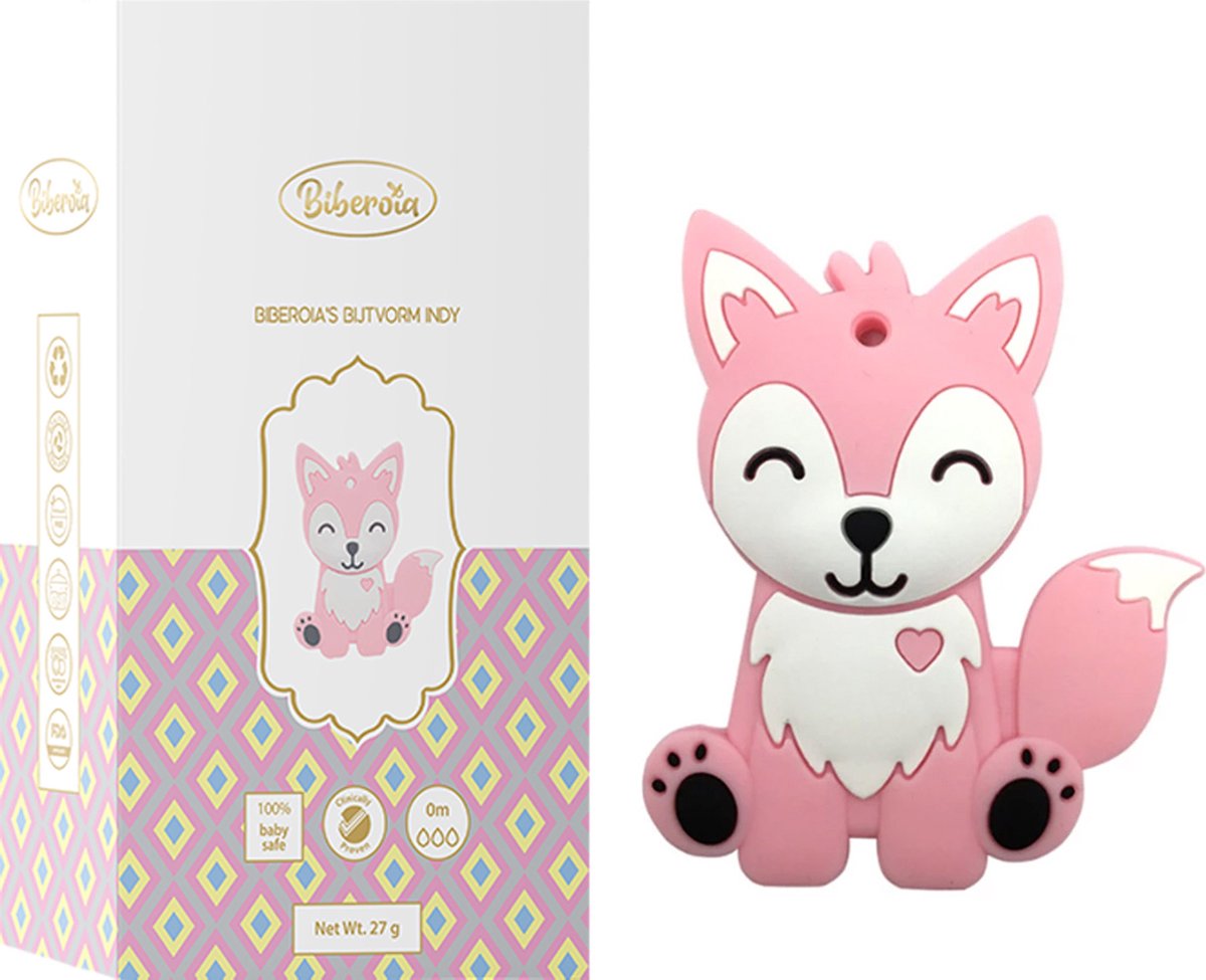 Goedkoopste Biberoia® Bijtring Soft Hondje – Baby speelgoed - Badspeelgoed - Kraamcadeau – Babyshower cadeau – Vanaf 0 maanden - Roze