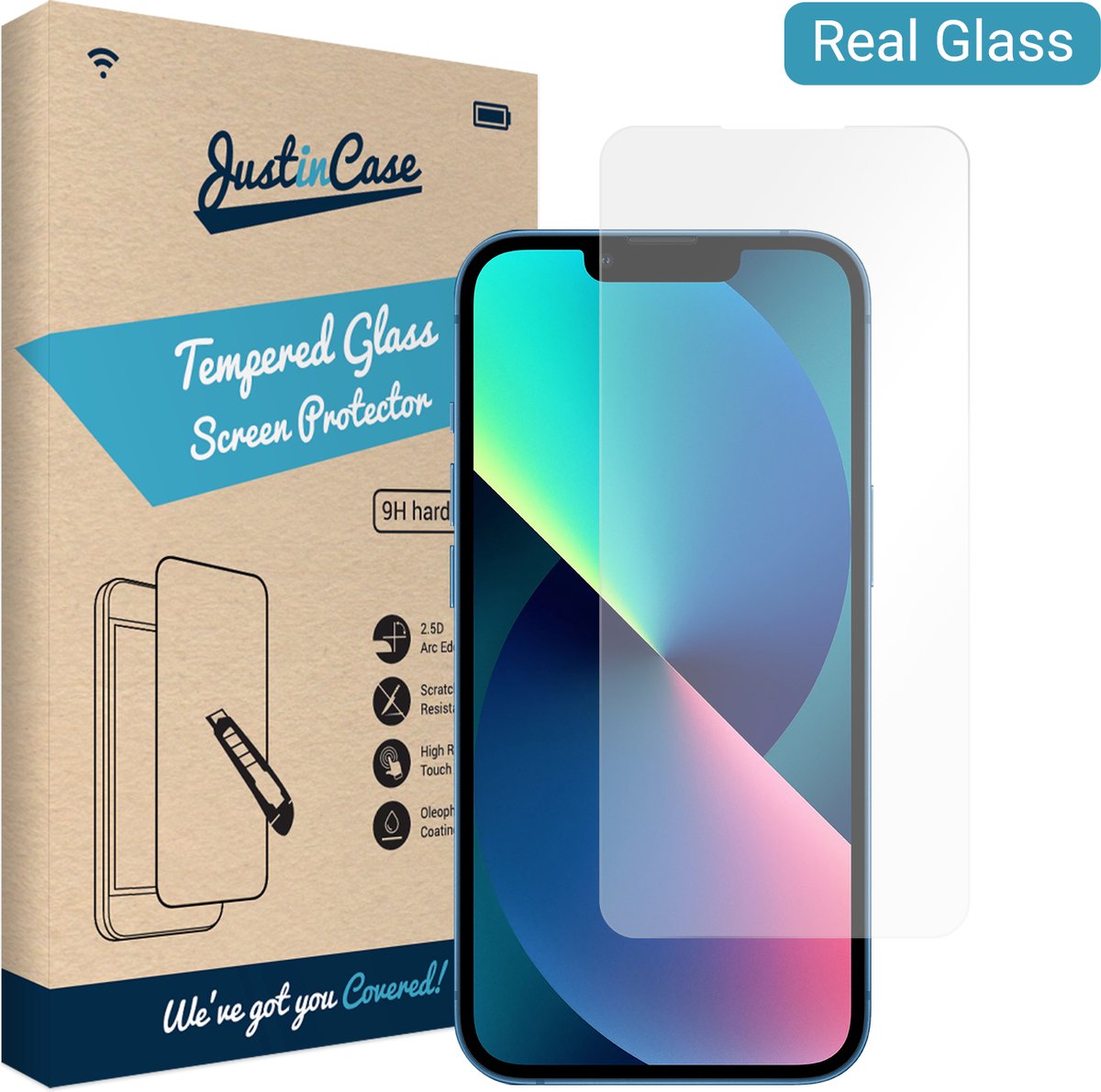 Just in Case screenprotector geschikt voor iPhone 14 Plus - Screenprotector Gehard Glas