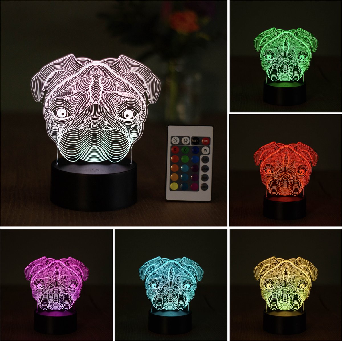 Klarigo®️ Veilleuse - Lampe LED 3D Illusion - 16 Couleurs - Lampe