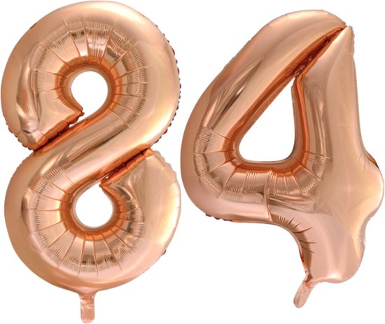 Folieballon 84 jaar Rose Goud 66cm