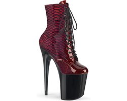 Pleaser - FLAMINGO-1020SP Plateau Laarzen, Paaldans schoenen - Paaldans schoenen - 36 Shoes - Rood/Zwart