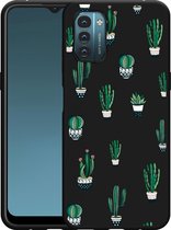 Nokia G11/G21 Hoesje Zwart Cactus - Designed by Cazy