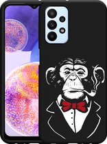 Hoesje Zwart Geschikt voor Samsung Galaxy A23 Chimp Smoking