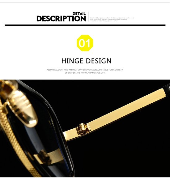 Stark Millionare Sunglasses - Trendy zonnebril met UV 400 bescherming - Goud/Leopard van Stark — afbeelding 3