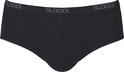 Zwarte Sloggi midi slip met grijze tailleband met logo.