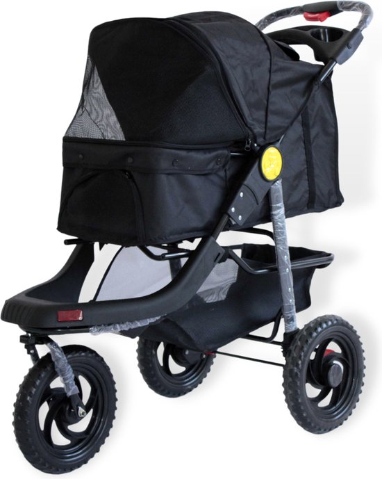 Topmast Hondenbuggy - All Terrain Big Wheels - Inklapbare Hondenbuggy - Zwart