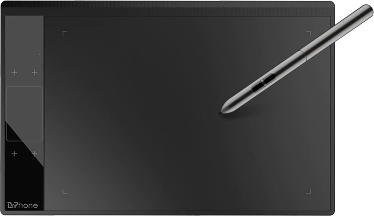 DrPhone DrawtX1 - Digitale Pen Tablet - 250pps - Tekenblok Met 8192 Niveaus - Batterijloze Pen - Zwart
