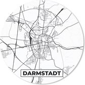 Muismat - Mousepad - Rond - Plattegrond - Darmstadt - Kaart - Stadskaart - 30x30 cm - Ronde muismat
