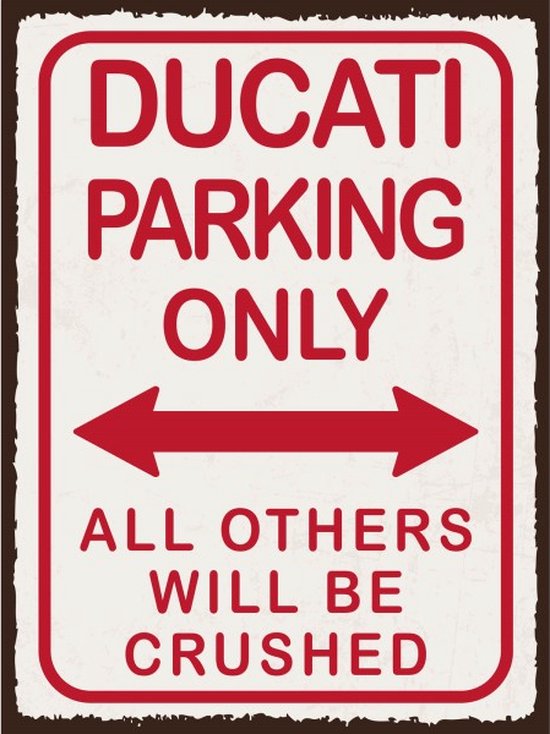 Plaque murale Parking Only - Ducati
