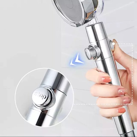 douchekop zacht waterbesparend stopknop bol