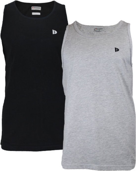 Donnay Muscle shirt - 2 Pack - Tanktop - Sportshirt - Heren - Zwart & Grijs
