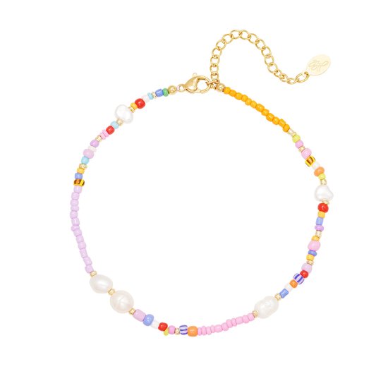 Bracelet de cheville Happy Summer - Yehwang - Ajustable - Doré - Rainbow - Perles