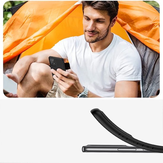 Coque Samsung Galaxy A33 + 2x Protège-écran Samsung A33 | Étui en Siliconen noir | Coque arrière noire + 2x protecteur d'écran | Verre trempé