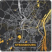 Muismat - Mousepad - Kaart – Strasbourg - Stadskaart – Frankrijk – Plattegrond - 30x30 cm - Muismatten