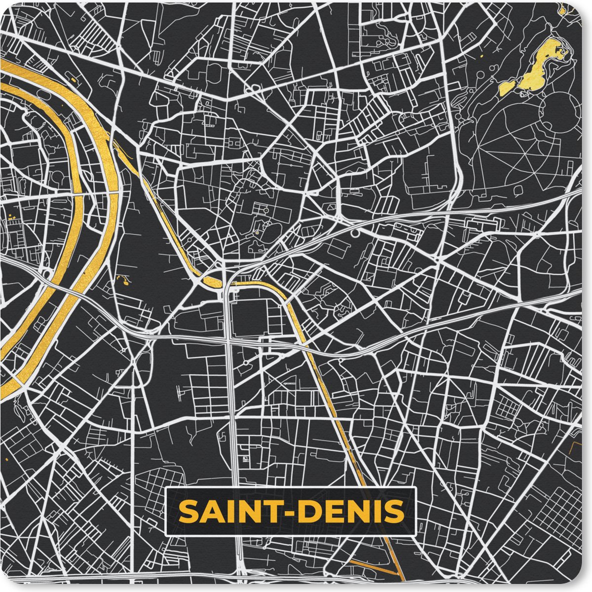 Muismat 30x30 cm - Mousepad Frankrijk – Plattegrond – Stadskaart - Kaart - Saint-Denis - Muismatten - Stadskaart