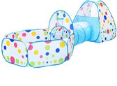 Temz® Speeltent met Tunnel - Kruiptunnel - Speeltent - Kindertent - Speeltent Buiten en Binnen - Speeltent Pop Up - Speeltent Meisjes en Jongens - Kruiptunnel Kinderen - Kindertent Speeltentje - Kindertent met tunnel - Ballenbak - Blauw