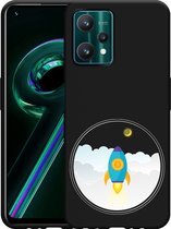 Realme 9 Pro+ Hoesje Zwart To the Moon - Designed by Cazy